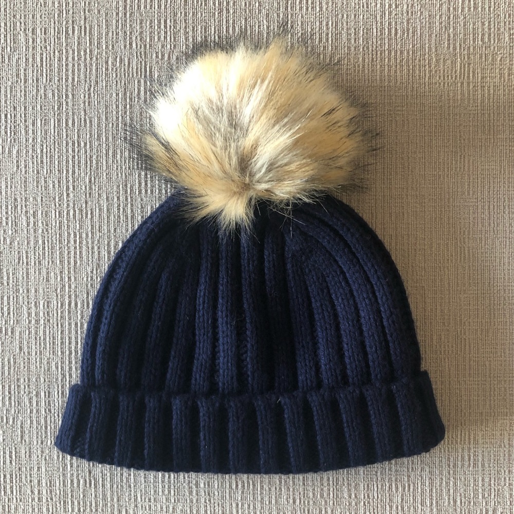 Jcrew Pom Pom hat - navy